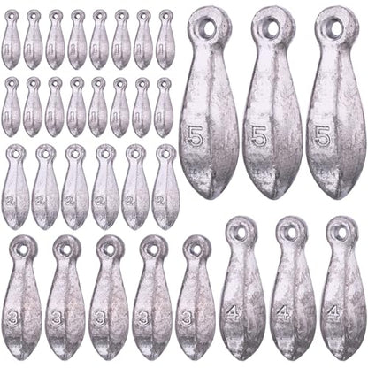 Fishing Weights Sinker Kit Rig Fishing Weight Sinker Weights Bank Sinkers Saltwater Sinkers Bass Casting in - size: 1, 2, 3, 4, 5oz 5 Sizes