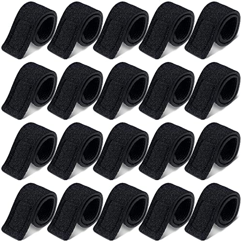 Fishing Rod Ties Fishing Rod Wrap Strap Fishing Pole Belt Stretchy Rod Holder Elastic Fishing Tackle Ties Casting Rod Strap (Black Color, 20 Pcs)