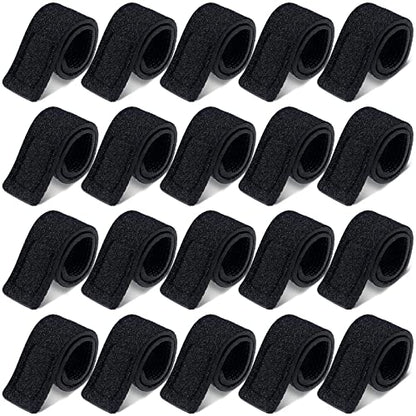 Fishing Rod Ties Fishing Rod Wrap Strap Fishing Pole Belt Stretchy Rod Holder Elastic Fishing Tackle Ties Casting Rod Strap (Black Color, 20 Pcs)