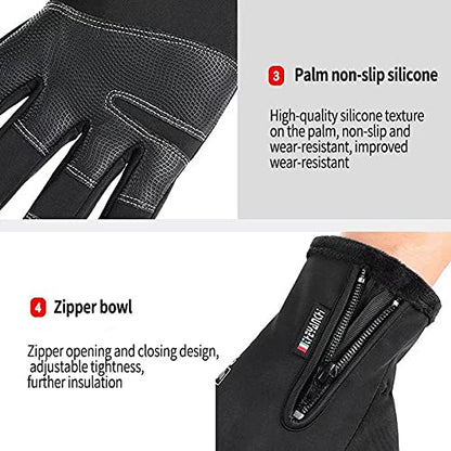 Women's Men's Winter Gloves, Cold Weather Warm Gloves,Running,Hiking,Fishing,Hunting,Finger Touch Screen Gloves - color: Grey, size: Medium