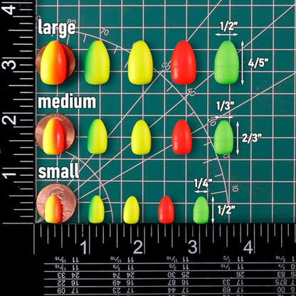 Dr.Fish 30 Pack Oval Foam Floats Fishing Rig Floats Fly Fishing Trout Bobber Strike Indicator Pompano Surf Fishing Rig Walleye Crawler Harness - color: Red, size: Large: 1/2"*4/5"