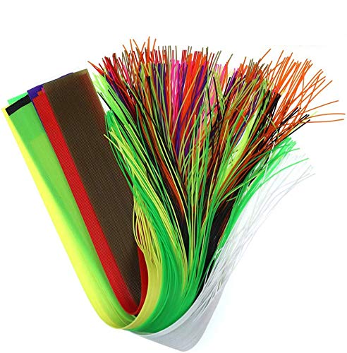 GREATFISHING 10pcs Mix Color 40 Strands/Pack 30CM Length Micro Silicone Rubber Skirts for Soft Worm Trout Fly Legs Fishing Jig Lure Skirts Fly Tying Material