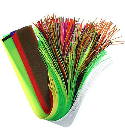 GREATFISHING 10pcs Mix Color 40 Strands/Pack 30CM Length Micro Silicone Rubber Skirts for Soft Worm Trout Fly Legs Fishing Jig Lure Skirts Fly Tying Material