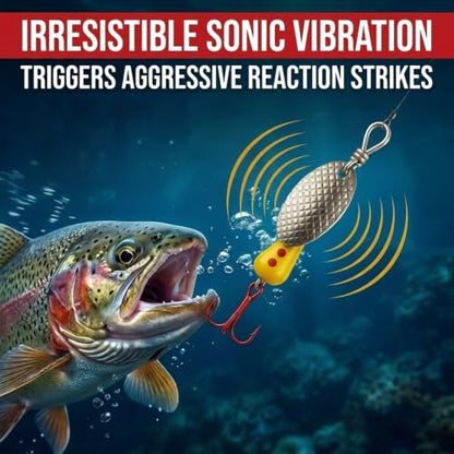Spinning Fishing Lures for Freshwater – Inline Spinner 3-Pack for Trout, Salmon, Panfish, Bass, Crappie & Perch