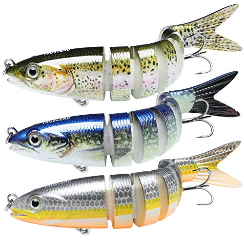 TRUSCEND Swimmax Easy Catch Fishing Lures with BKK Hooks, Wiggling, Vibrating, Rattling and Gurgling for More Bites, Heavy-Duty Dyneema Fiber Jointed Swimbaits for Bass, Trout, Crappie, Walleye, Pike - color: B-4",0.35oz