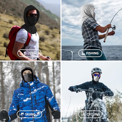 Summer Balaclava Face Mask with Breathable Holes Sun Face Shield UV Protection Full Head Mask for Men Women Fishing Cycling - color: Dark Grey-standard