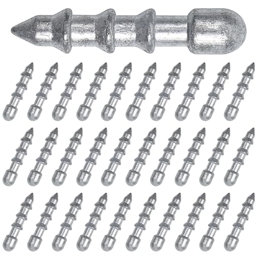 SILANON Fishing Nail Weights Kit,30pcs Wacky Worm Weights Insert Sinkers Fishing Weights Nail Sinker Weights for Soft Worm Lures Neko Rig Wacky Rig Bass Fishing - size: 30pcs-1/25oz