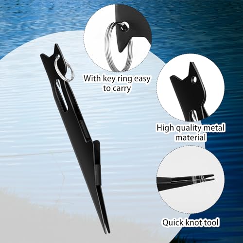 Gisafai 6 Pcs Fishing Line Knot Tyer Tying Tool Quick Tie Nail Knot Tying Tool Fly Fishing Angler Accessories Fly Equipment for Hooks Lures Lines Men - color: Black