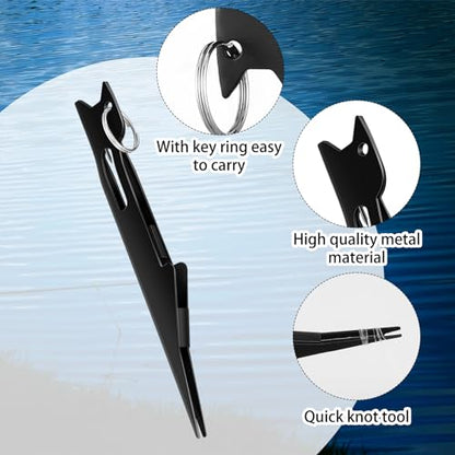 Gisafai 6 Pcs Fishing Line Knot Tyer Tying Tool Quick Tie Nail Knot Tying Tool Fly Fishing Angler Accessories Fly Equipment for Hooks Lures Lines Men - color: Black