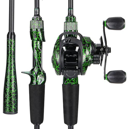 Sougayilang Casting Fishing Rod Combos, IM6 Graphite 2Pc Blanks, Anti-Reverse Baitcasting Reel, Stainless Steel Guides - size: 6'6" Medium- Fast- 2piece, style: Casting With Right Handed