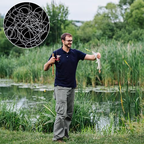 2 PCS Fishing Thread Bait Elastic 0.2 MM 656 Ft Length Clear Fishing String Nylon Elastic Invisible FishingLine Stretchy Bait String 656 Feet per Spool with Clear Storage Case