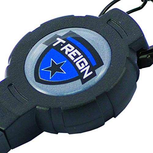 T-REIGN Outdoor Medium Retractable Gear Tether, Carabiner, 36' Kevlar Cord, 6 oz. Retraction, Black Polycarbonate Case, Universal Attachment
