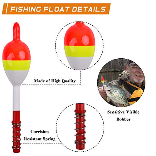 Wood Slip Bobbers Fishing Floats and Bobbers Spring Oval Stick Slip Floats for Crappie Catfish Trout Panfish Walleyes Bass Fishing 10/20pcs - color: 1.18in*0.79in*3.54in-10pcs