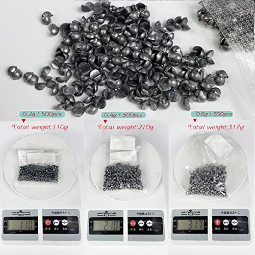 Removable Split-Shot,500Pcs Lead Sinking Split Shots Fishing Sinkers,Fishing Weights Sinkers - color: 0.3g