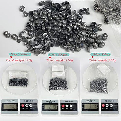 Removable Split-Shot,500Pcs Lead Sinking Split Shots Fishing Sinkers,Fishing Weights Sinkers - color: 0.3g