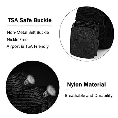Mile High Life | Nylon Web Belt | Outdoor Military Belt | TSA Safe Buckle Plastic/Metal - color: Olive 530 Cross