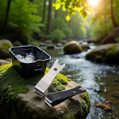 2Pcs Fishing Line Cutter Nipper with Hook Eye Cleaner Pin Stainless Steel Fishing Line Scissors Cutting Tool, Fishing Line Cutter Nipper with Hook Eye Cleaner Pin, Multi Functional Accessories