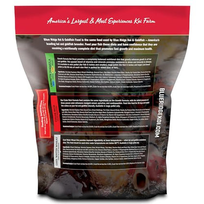 Blue Ridge Koi Fish Food 5lb - Koi Food Mini Growth Formula, Goldfish Food, Premium Fish Food for Ponds, Ponds Fish Food, Floating Pond Pellets - size: 5 Pound (Pack of 1)
