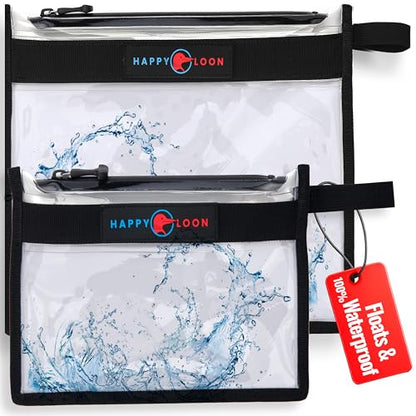 Elite Waterproof Fishing Tackle Bag Set - 2 Sizes | 100% Submersible Dry Bags, Floats with Lure & Bait, Scuba-Grade Zipper, PVC-Free, Tethering Loop