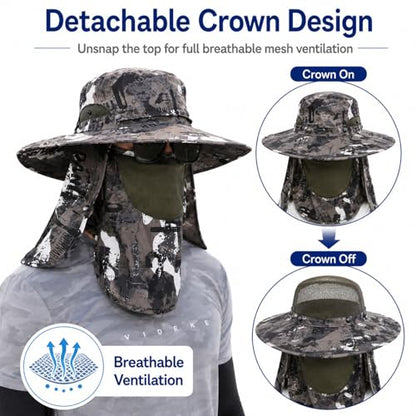 Sun Hat Unisex Face Coverage Shield Neck Flap Cap Garden Lawn Work Sports Hiking Fishing Hats - color: Armygreen Graffiti