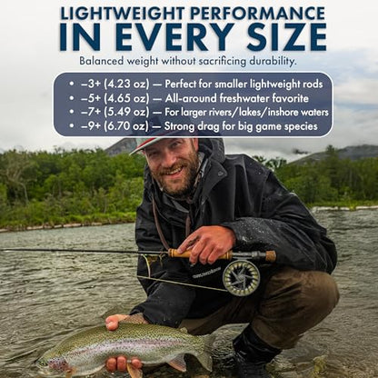 LAMSON | Liquid S-Series & HD Fly Fishing Reels | All-Water | Large Arbor, Powerful Sealed Drag, Pressure Cast Aluminum - color: SMOKE, size: -3+