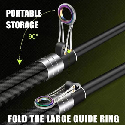 13Ft 14Ft 16.4Ft Telescopic Fishing Rod,1-7Oz,15-40LB Carbon Portable Spinning Fishing Pole, Boat Saltwater and Freshwater Surfcasting Baitcasting Rod, Long Distance Throwing Fishing Rod - size: 13.0 ft