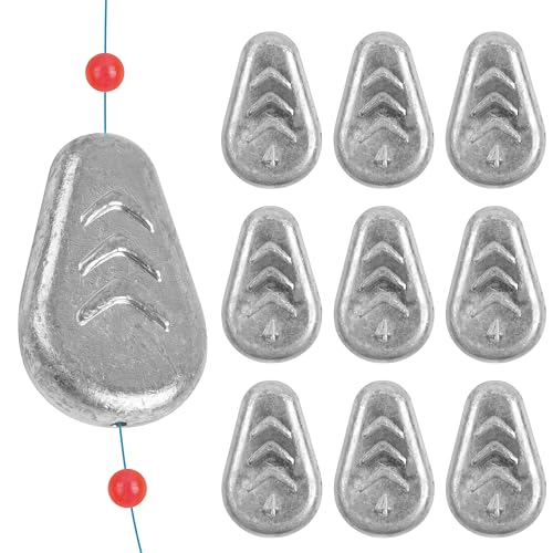 No Roll Sinker Fishing Weights Sinkers, Catfish Sinkers Flat Inline Sinkers Weights No Snag Slip Sinkers Saltwater Surf Fishing Weights Gear Tackle Fishing Weights Sinkers for Catfishing Rigs - style: 4oz-5pcs