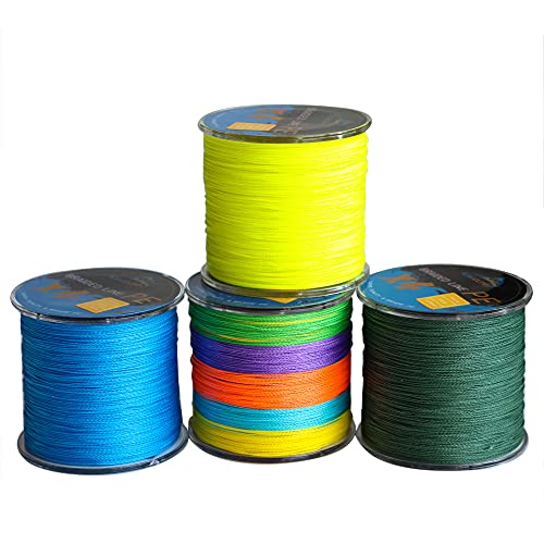 Kmucutie Braided Fishing Line 4 Strands 10lb-80lb Superline Abrasion Resistant Braided Lines Super Strong High Performance PE Fishing Lines - color: Rainbow, size: 20BL/0.14MM/300YDS