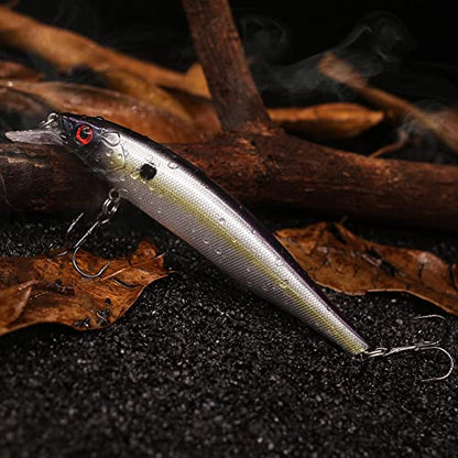 XFISHMAN Jerkbait Kit - Minnow Lure - Suspending - Bass, Smallmouth Bass, Walleye, Largemouth Bass - 1 Piece - color: Sexy-Shad, size: 85mm（3-1/3"in）