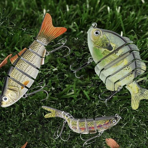 Fishing Lures for Freshwater and Saltwater, CHSMONB 6 Pcs Slow Sinking Most Lifelike Jointed Swimbait for Bass Trout Crappie Walleye Pike, Amazing Gifts for Men and Family