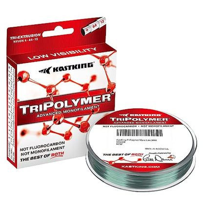 KastKing TriPolymer Advanced Monofilament Fishing Line, Low Light Refraction, Super Smooth, Highly Abrasion Resistant, Triple Cross Head Extrusion Process Fishing Line - color: MAX GREEN, size: 20LB-300Yds