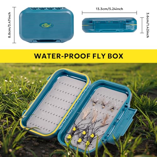 SF Fly Fishing Rod Combo Starter Kit Semi Gloss Green Jade Finish 24T Carbon Fiber Trout Travel Fly Rod with Reel,Fly Rod case,Fly Box , Flies,Tapered Leader,Knot Tying Tools - color: Emerald Green Fly Rod Combo 5wt, size: 9', 5wt, 4sec, M.F