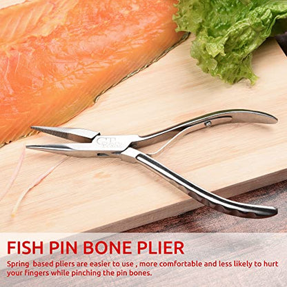 Fish Bone Pliers/Tweezers Stainless Steel Washable (Silver) - color: Silver