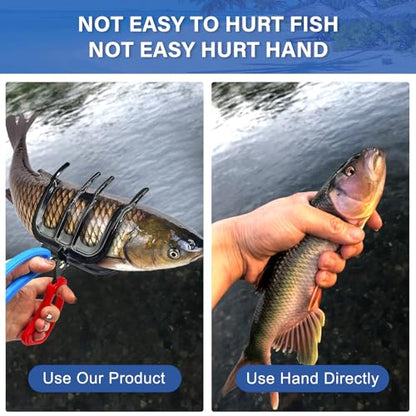 3 Claw Fish Gripper, 2026 Upgraded Metal Fishing Pliers Gripper, Multifuctional Fish Grippers for Fishing, Fish Grabber Tool for Most Freshwater Fish and Crab - size: 2+3 claw