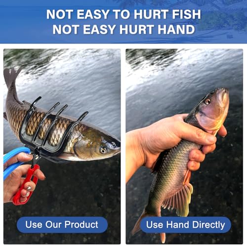 3 Claw Fish Gripper, 2026 Upgraded Metal Fishing Pliers Gripper, Multifuctional Fish Grippers for Fishing, Fish Grabber Tool for Most Freshwater Fish and Crab - size: 2pcs 3 claw