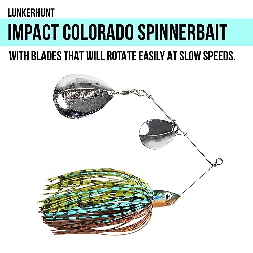 Lunkerhunt Spinner Baits for Bass Fishing with Skirt Jig | Double Willow Leaf Metal Blade Spinning Fishing Lure Bait Emits High Vibration Attracts and Cast Big Fish | Effective Swim Bass Jigs Plastic - color: Cabbage