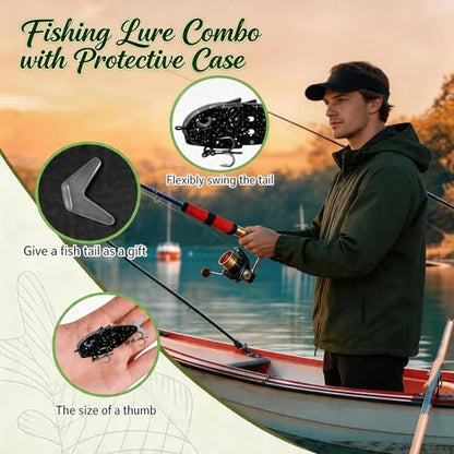 3-Pack Glide Bait with Tackle Bag, Premium Glide Bait Baits Set for Bass and Saltwater Fishing, Realistic Action, Design for Outdoor Anglers