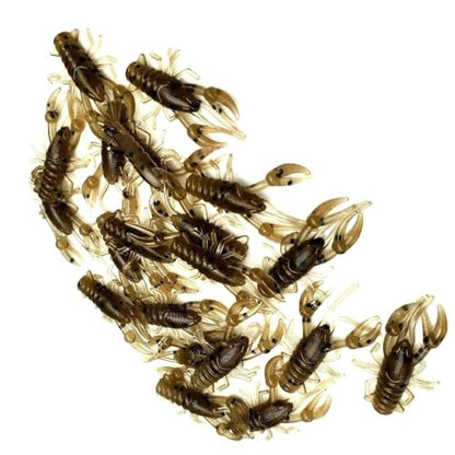 New (Qty 20) 1" Micro Craw Scented Finesse Drop Shot Crappie JIG Bluegill Brown CRAWDAD Lure Bait Fishing Equipment Set CE-0085DR