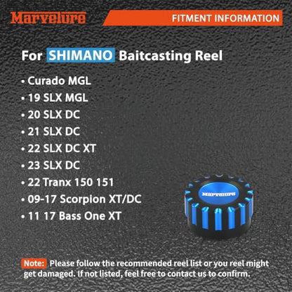 Tension Mechanical Brake Knob, Zero Adjuster Cap, Compatible for Shimano Curado MGL, SLX DC, SLX DC XT Baitcasting Reels - color: Full Black