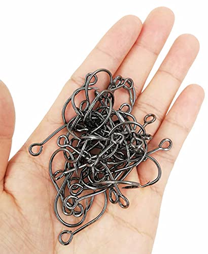 Inline Single Hook for Fishing Lure: 50pcs/Box Large Eye Fishing Hooks for Fishing Spoon Topwater Popper Treble Hook Replacement Size 3/0 2/0 1/0 1# 2# 4# 6# 8# - size: 6