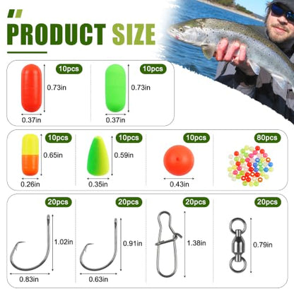 Pompano Rigs Making Kit Surf Fishing Rig Saltwater Fishing Accessories Bottom Rig Parts Pompano Snell Floats Fishing Beads Circle Hooks Fishing Swivels Duo Lock Snaps Pompano Rigs for Surf Fishing
