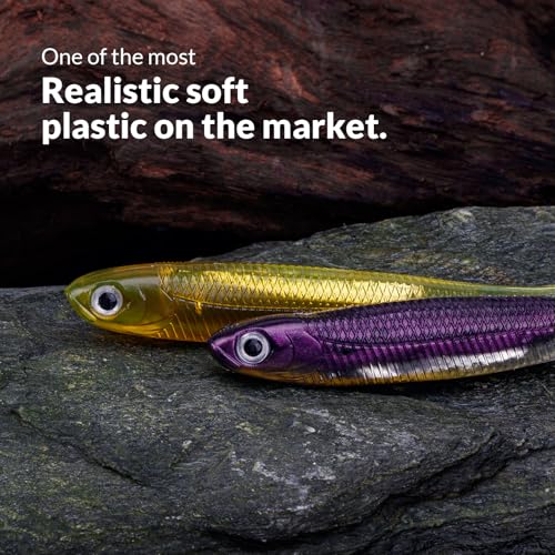 QualyQualy Soft Plastic Swimbait Paddle Tail Shad Lure Soft Bass Shad Bait Minnow Paddle Tail Swim Bait for Bass Trout Walleye Crappie - 2.75in, 3.14in, 3.94in, 5in - color: 4#, size: 3.94in - 5Pcs