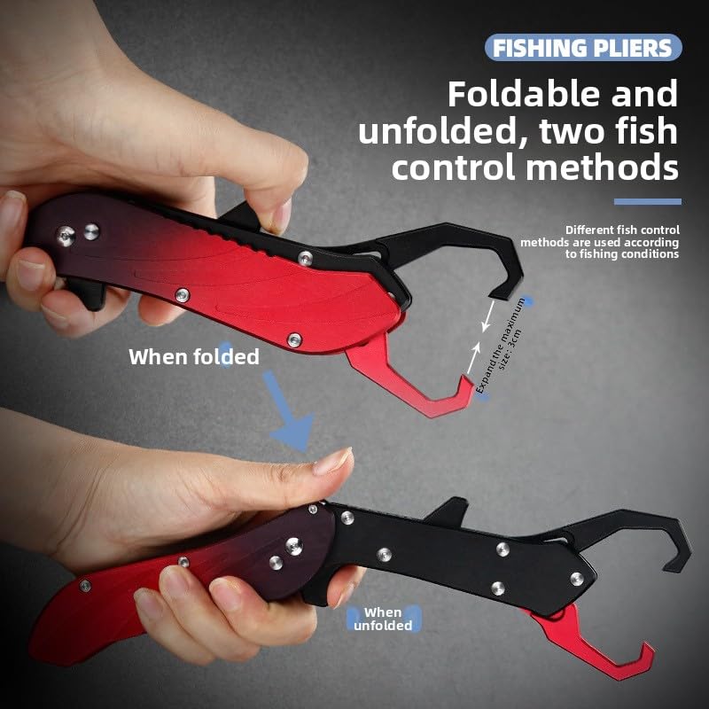 Multifunctional Folding Aluminum Alloy Fish Lip Gripper, Stainless Steel Jaws, Non-Slip Handle, Seawater Corrosion Resistant, Oxford Packaging, Men's High-end Gift