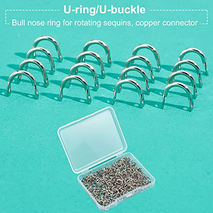 SUPERFINDINGS 300Pcs Fishing Spinner Clevis U Shaped Spinnerbait Clevis Platinum Brass Links Easy Spin Spinner Clevis Spinner Change Spinner Clevis for Lure Making, Hole: 1mm - color: Platinum