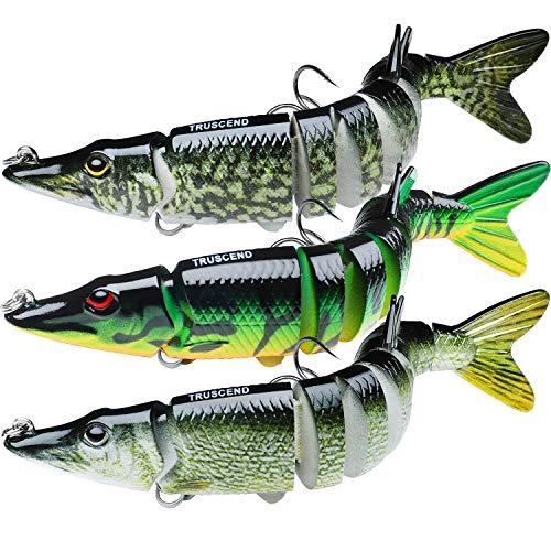 TRUSCEND Swimmax Easy Catch Fishing Lures with BKK Hooks, Wiggling, Vibrating, Rattling and Gurgling for More Bite, Heavy-Duty Dyneema Fiber Jointed Swimbaits for Bass, Trout, Walleye, Crappie, Pike - color: G-4.7",0.7oz