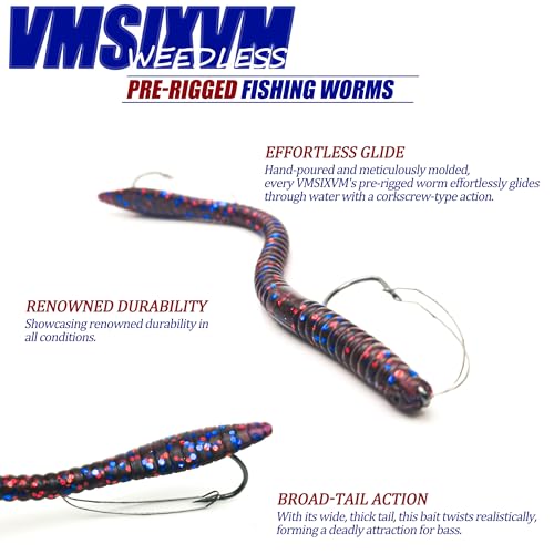 Fishing Lures Bass Lures, Weedless Pre Rigged Bionic Sinking Bass Fishing Lure Soft Plastic Swimbaits for Trout, Walleye, Crappie, Fishing Worm Swim Baits Minnows for Saltwater Freshwater - color: A1-6PCS-Pumpkin Seed, Green Pumpkin, Black Blue, Junebug,