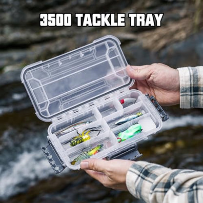 THKFISH Waterproof Tackle Box, Portable Fishing & Tackle Storage Box with Two 3500 Stowaway Boxes and Removable Dividers, Tackle Box, Thicker Floating Airtight Stowaway,Pink/Green/Blue/Grey - color: M-Green