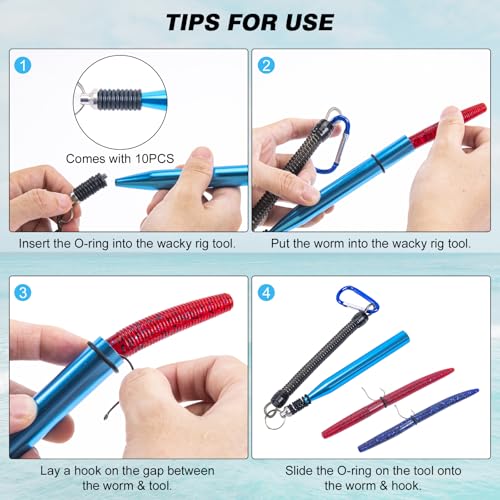Goture Wacky Worm Fishing Lure Kit with Soft Plastics, Wacky Rig Tools, O-Rings, Worm & Drop Shot Hooks, Beads, Weights & Tackle Box - color: E:143pcs-(4" Soft Worm)&Soft Bait Bag