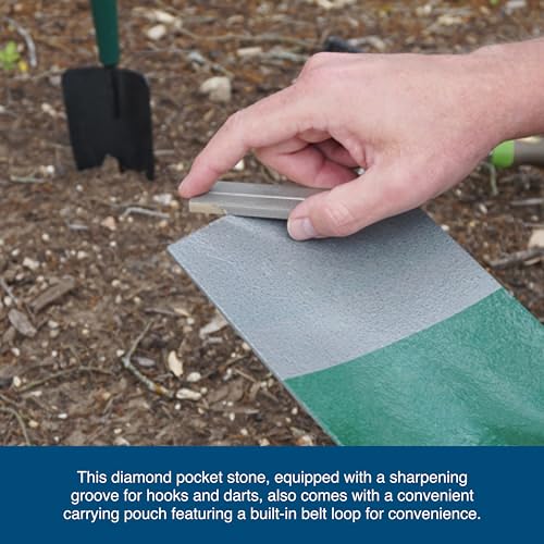 AccuSharp Pocket Stone Sharpener with Pouch, 3 Inch Dual-Sided Sharpening Stone for Knives, Fish Hooks, Camping, Hunting Knives, Restores, Repairs & Hones Blades, Diamond - color: Diamond