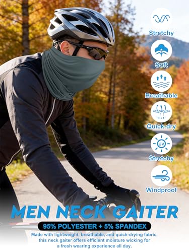9 Pieces Men Balaclava Neck Gaiter Face Mask Summer Sun Protection Cooling Breathable Head Cover Scarf Bandana - color: Stylish Color